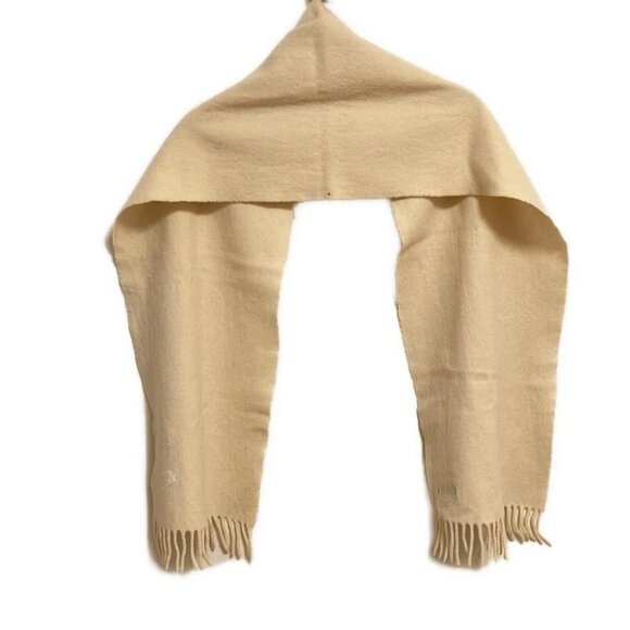 Auth Burberry's - Cream Wool Scarf - Picture 1 of 6